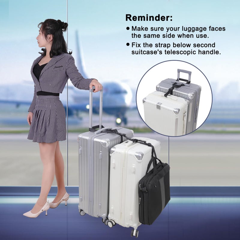 Vigorport Luggage Straps, Luggage Connector Straps for Suitcases Add A Bag and Connect Your 2 Suitcases Together Adjustable Attachment Accessories Belts (1'' Width S Size) - Image 5